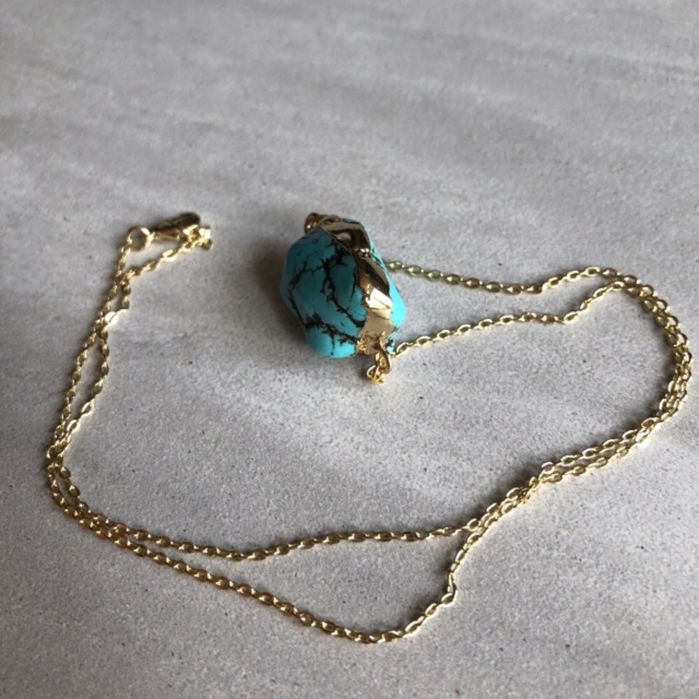 💕Turquoise 14k Gold Pendant - Picture 2 of 2